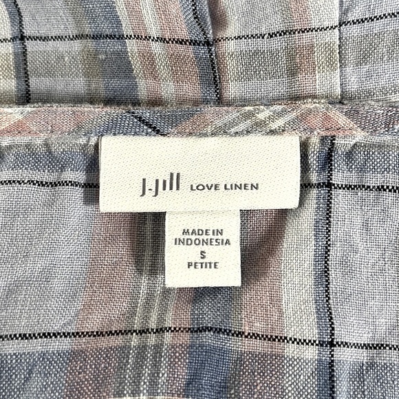 J. JILL Love Linen Madras Maxi Pastel Plaid Tank Pullover Dress PSmall Beachy - Picture 8 of 9